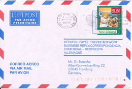 New Zealand Cover Sent Air Mail To Germany 20-10-1998 Single Franked - Luchtpost