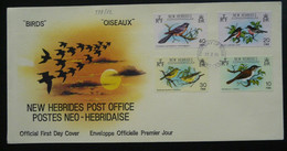 FDC Oiseaux Birds Nouvelles Hebrides New Hebrides  1980    599 602 - FDC