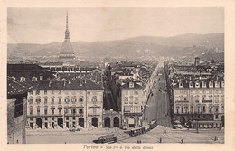 11289" TORINO-VIA PO E VIA DELLA ZECCA " ANIMATA-TRAMWAY-VERA FOTO-CARTOLINA NON SPEDITA - Panoramic Views