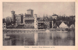 11294" TORINO-CASTELLO E BORGO MEDIOEVALE SUL PO " -VERA FOTO-CARTOLINA NON SPEDITA - Castello Del Valentino