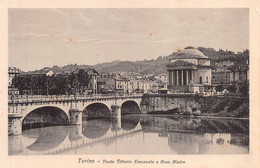 11296" TORINO-PONTE VITTORIO EMANUELE E GRAN MADRE " -VERA FOTO-CARTOLINA NON SPEDITA - Ponts