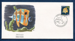 ⭐ Monaco - Premier Jour - FDC - Thématique Poisson - Chelmon à Bec Médiocre - 1988 ⭐ - Fishes
