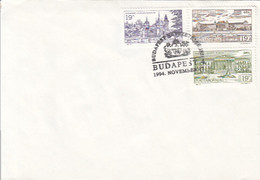 BUDAPEST HUNYADY CASTLE, SCIENCE UNIVERSITY, NATIONAL MUSEUM STAMPS ON COVER, 1994, HUNGARY - Cartas & Documentos