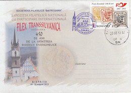 BISTRITA EVANGELICAL SCHOOL 450 YEARS ANNIVERSARY, SPECIAL COVER, 2013, ROMANIA - Briefe U. Dokumente