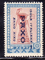 PAXO OCCUPAZIONE MILITARE ITALIANA ITALIAN MILITARY OCCUPATION Lepta 10L MNH - Autres & Non Classés