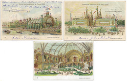75 - PARIS 1900 Exposition Universelle Palais Céramique_Verrerie_l'Horticulture_Arts_2 Timbre Braine-le-Comte_Rebecq - Exposiciones