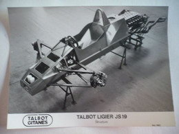 Photo Formule 1 - TALBOT GITANES - Talbot Ligier JS 19 - Structure - Mai 1982 - Automobile - F1