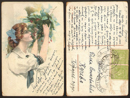 Court Barber - Woman  Girl And Flowers Stamp #94 - Barber, Court