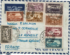 CTDN67- SYRIE LETTRE AVION DAMAS / LA ROCHELLE JANVIER 1938 - Lettres & Documents