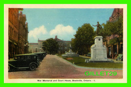 BROCKVILLE, ONTARIO - WAR MEMORIAL AND COURT HOUSE - ANIMATED WITH OLD CARS - PECO - - Brockville