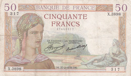 50 FRANCS CERES - 27-2-1936 - N° 17 - 50 F 1934-1940 ''Cérès''