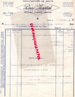 12- MILLAU- RARE FACTURE LOUIS MARTIAL FILS-MANUFACTURE GANTS-GANTERIE- GANT 1952- MME MOREL TULLE - Kleding & Textiel