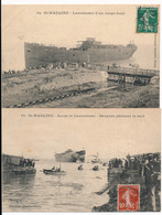 CPA 44 SAINT NAZAIRE Lot De 2 Cartes Du Lancement D'un Cargo Boat Amiral PONTY Et Barques Pêchant Le Suif - Saint Nazaire