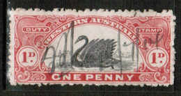 WESTERN AUSTRALIA   1 PENNY STAMP DUTY VF USED  (STAMP SCAN #749) - Used Stamps