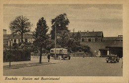 Nederland, ENSCHEDE, Station Met Beatrixtunnel (1950s) Ansichtkaart - Enschede
