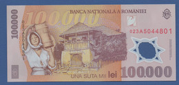 ROMANIA - P.114 – 100.000 LEI  2001 (2002) UNC Serie 023A5044801 - Roumanie