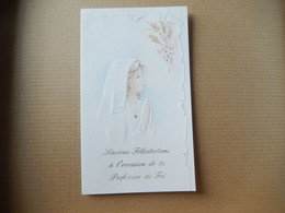 Belle Carte Double '  Jeune Fille ' Sincéres Félicitations à L'occasion De Ta Profession De Foi ( Neuve ) - Communion