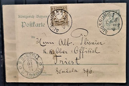 BAVARIA 1910 - Postcard To Trieste - Postwaardestukken