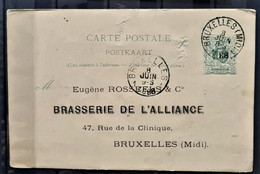 BELGIUM - Stationary Postcard - Brasserie De L'Alliance - Other & Unclassified