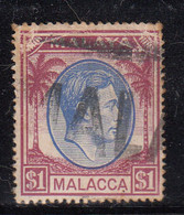 Malacca $1.00 Used 1949, Malaya / Malaysia (Cond., Creased) - Malacca