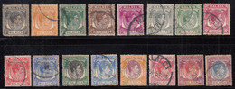 Malacca 16v Used 1949, (Incluses, 8c Green, 12c,20c X 2 Diff., 35c, 40c, $1.00) Malaya / Malaysia - Malacca