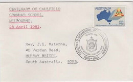 Australia PM 757 1981 Caulfield Grammar School Centenary,pictorial Postmark - Marcophilie