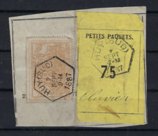 SP 12 / TR 12 Fragment Met Etiquette PETITS PAQUETS : Nr. 75 HEXAGONALE Stempel HUY (SUD) > CLAVIER ! LOT 269 - Dokumente & Fragmente