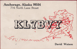 QSL Card Amateur Radio Funkkarte 1977 David Watson Alaska Anchorage North Pole USA Arctic - Radio Amateur