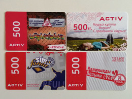 KAZAKHSTAN.. LOT OF 4 PHONECARDS.. ACTIV..500 - Telekom-Betreiber