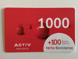 KAZAKHSTAN..  PHONECARD.. ACTIV..1000 - Operadores De Telecom