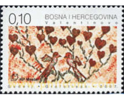 Ref. 226032 * MNH * - BOSNIA-HERZEGOVINA. Croatian Adm.. 2007. SAINT VALENTINE'S DAY . DIA DE SAN VALENTIN - Bosnia Erzegovina