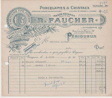 DORDOGNE: R. FAUCHER, Porcelaines & Cristaux, R. Louis Blanc à Périgueux / Fact. De 1950 Pour Périgueux - Artigianato