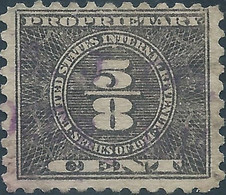 Stati Uniti D'america,United States,U.S.A,1914 Internal Revenue 5/8c Proprietary Used,Rare - Fiscali