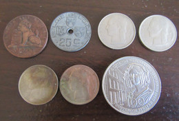 Belgique - 6 Monnaies Dont 5 Centimes 1837 + Médaille Oostende 1982 - Sammlungen