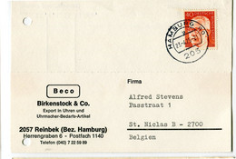 1975 Card From BECO - BIRKENSTOCK & CO Uhren Und Uhrmacher - 2057 Reinbek - HAMBURG 80 205 Cancelled - Cartoline Private - Usati