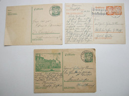 DANZIG , 3 Ganzsachen Gebraucht , Teils Altersspuren - Postal  Stationery