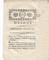 Décret De La Convention Nationale An 2:maisons Et Jardins De Saint Cloud , Versailles .... 3 Pages Signé Laloy - Décrets & Lois