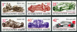 BULGARIA 1986 Racing Cars, Used.  Michel 3537-42 - Used Stamps