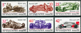 BULGARIA 1986 Racing Cars, Used.  Michel 3537-42 - Oblitérés