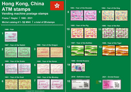 Hong Kong China ATM Stamps 1986-2021 Complete Collection MNH Frama Nagler Klussendorf CVP Automatenmarken - Distribuidores