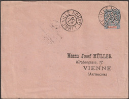 Gabon 1909. Entier Postal Enveloppe à 25 C, Libreville à Vienne. Superbe Oblitération, Entier Postal Rare - Cartas & Documentos