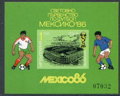 BULGARIA 1986 Football World Cup Imperforate Block MNH / **.  Michel Block 166B - Blocks & Sheetlets