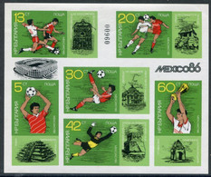 BULGARIA 1986 Football World Cup Imperforate Sheetlet MNH / **.  Michel 3473-78 Kb B - Neufs