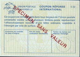 COUPON-RÉPONSE International  C22 SPÉCIMEN SANS VALEUR UPU Ecole Des Postes Filigrane - Buoni Risposte