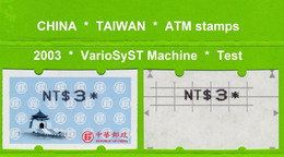 2003 Automatenmarken China Taiwan CKS Memorial Hall MiNr.3.2 ATM NT$3 + Gummed Test Paper Grid Print NT$3 MNH Variosyst - Distribuidores