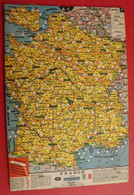 Carte De France à Coulisse Pour Connaître Les Distances Entre Villes. Caisse Nationale De Prévoyance. Assurances. 1950 - Otros Planes