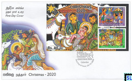 Sri Lanka Stamps 2020, Christmas, MS On FDC - Sri Lanka (Ceylon) (1948-...)