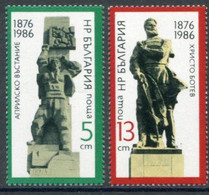 BULGARIA 1986 April Rising Anniversary MNH / **.  Michel 3465-66 - Ungebraucht