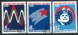 BULGARIA 1986 Communist Part Day Used.  Michel 3459-61 - Usados