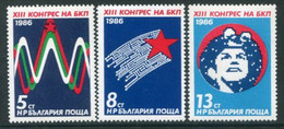 BULGARIA 1986 Communist Part Day MNH / **.  Michel 3459-61 - Unused Stamps